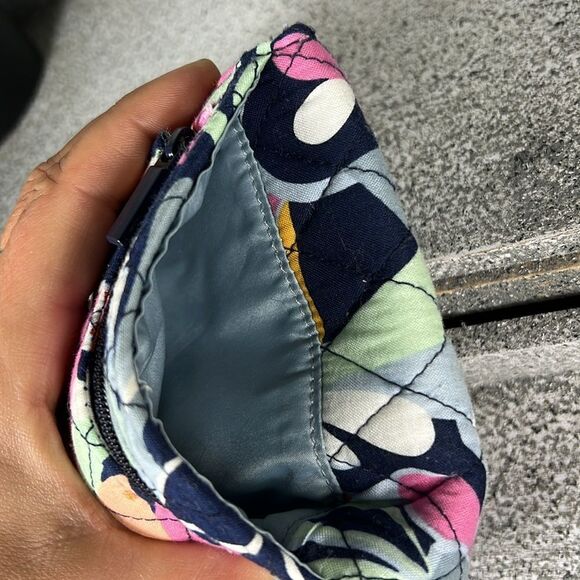 Vera Bradley RFID Mini Tri-Fold Wallet Mod Paisley Blue Floral - Picture 5 of 8